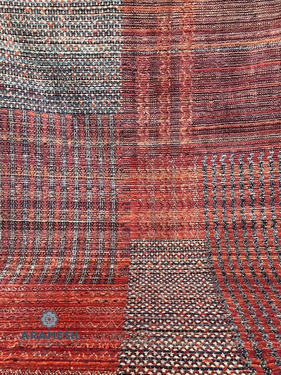 تصویر فرش پشمی قرمز جیپور کد 03 — نمای 1